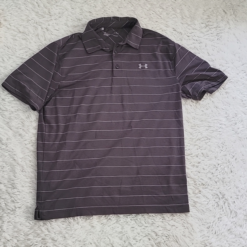 mens grey under armour polo